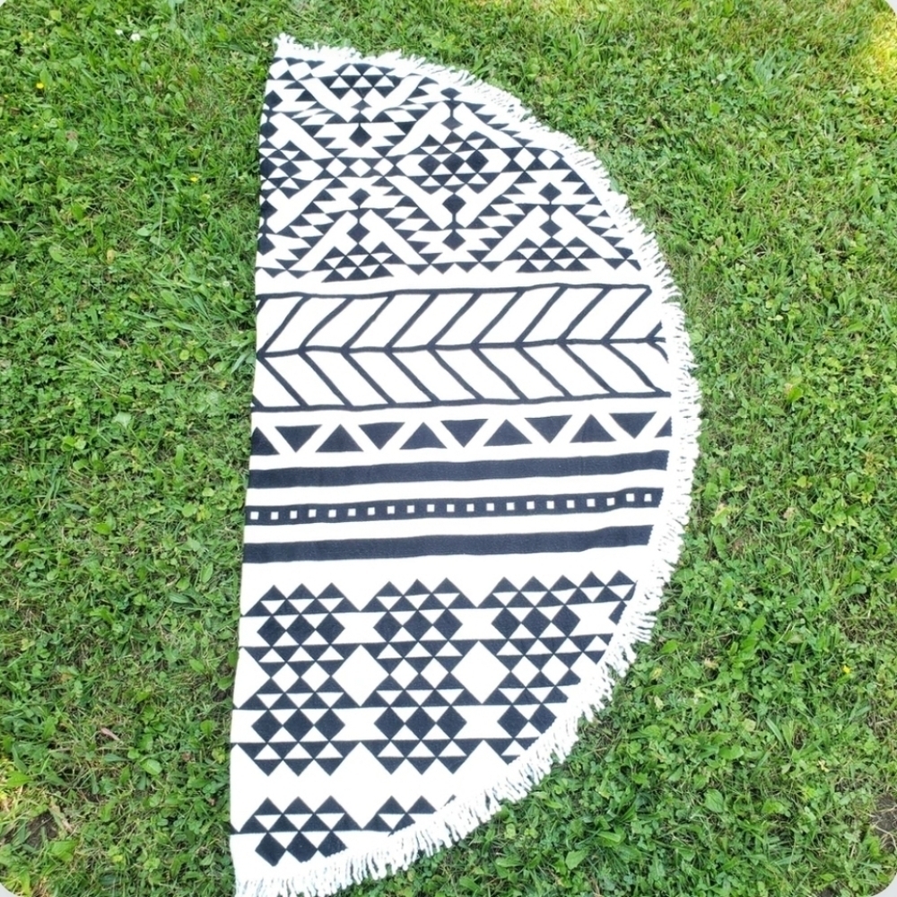 NEW* Round Beach Towel 5' wide - Checkmate